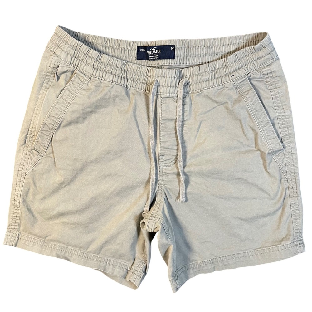 Hollister Mens Epic Flex Jogger Shorts Khaki Tan Elastic Waist Size M Casual